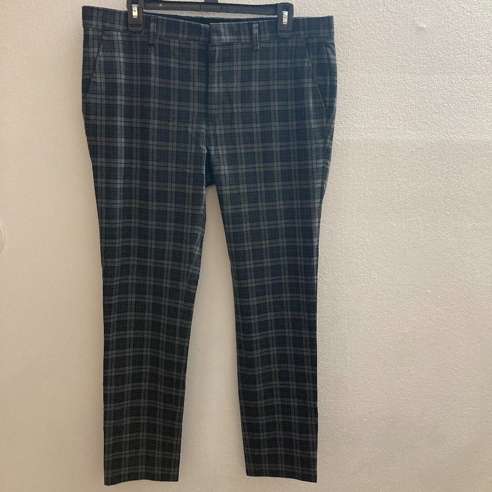 ASOS tapered pant in black & grey check (Multicolor)